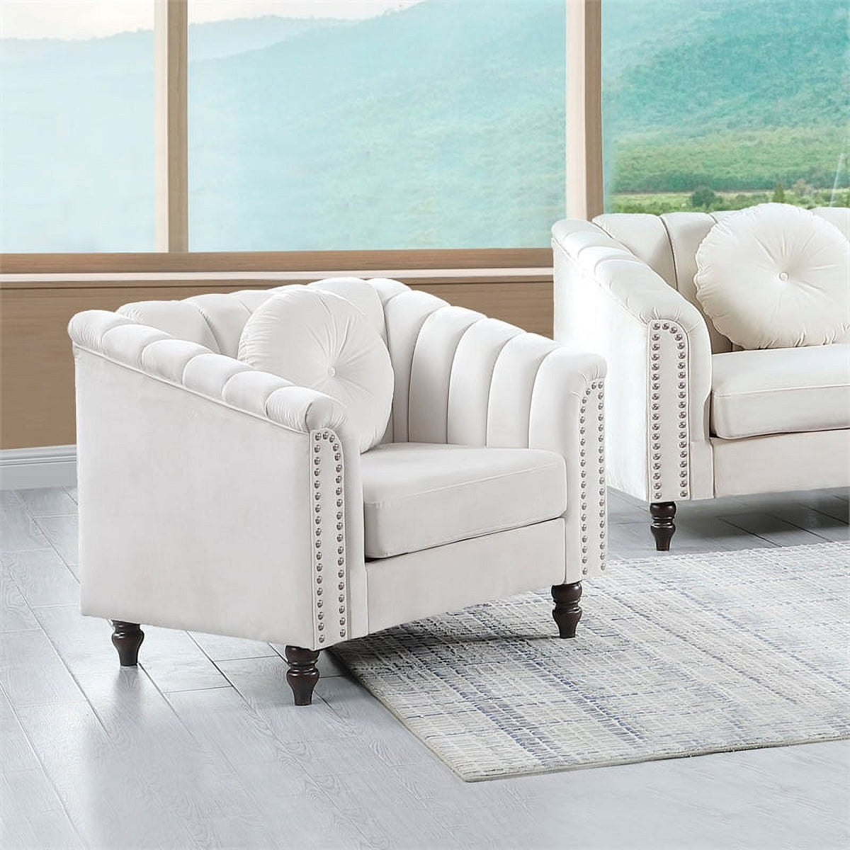3 Piece Velvet Sofa Loveseat and Chair X96663