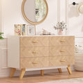 Rustic Brown Wooden 6 Drawer Dresser S13419