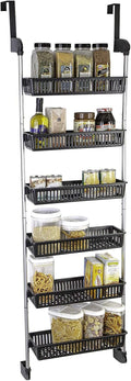 White 6 Baskets Over The Door Pantry Organizer Rack E65522