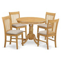 Antique 5-piece Wood Dining Table Set J46696