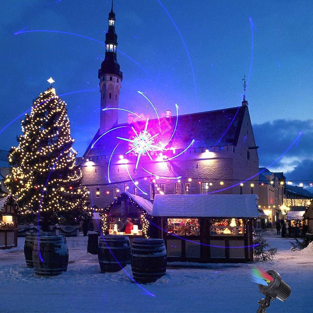 Christmas Projection Lights Outdoor Projector RGB 32 Motion Patterns Waterproof IP65 with Remote & Timer J188