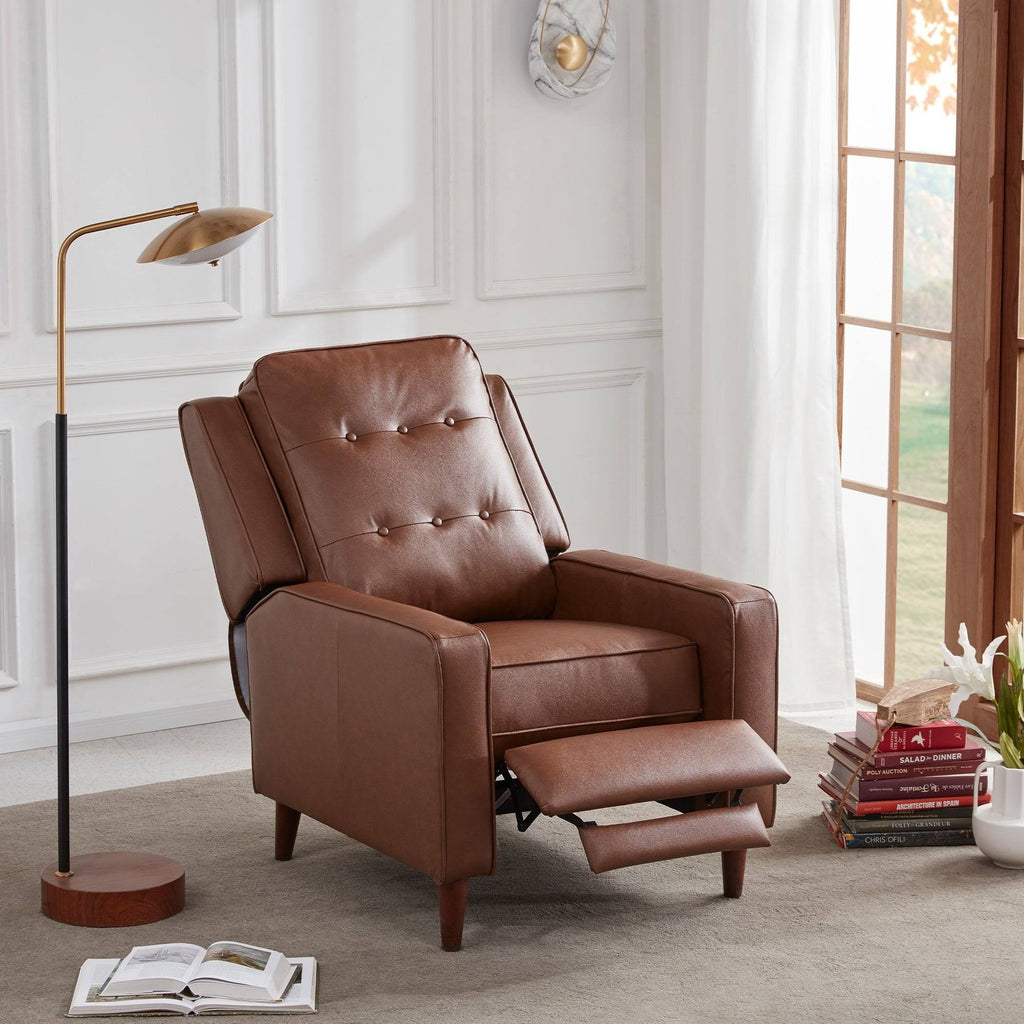 Dark Brown Push Back Recliner Armchair O572
