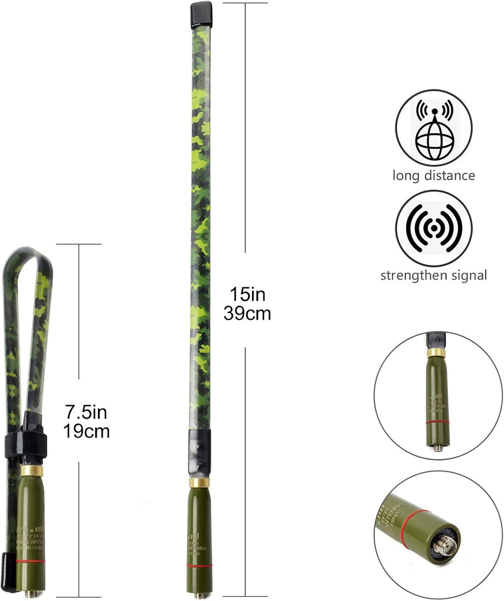Tactical Foldable Dual Band Antenna, 144/430Mhz UHF VHF 15.3inch SMA-Female Antenna D585862