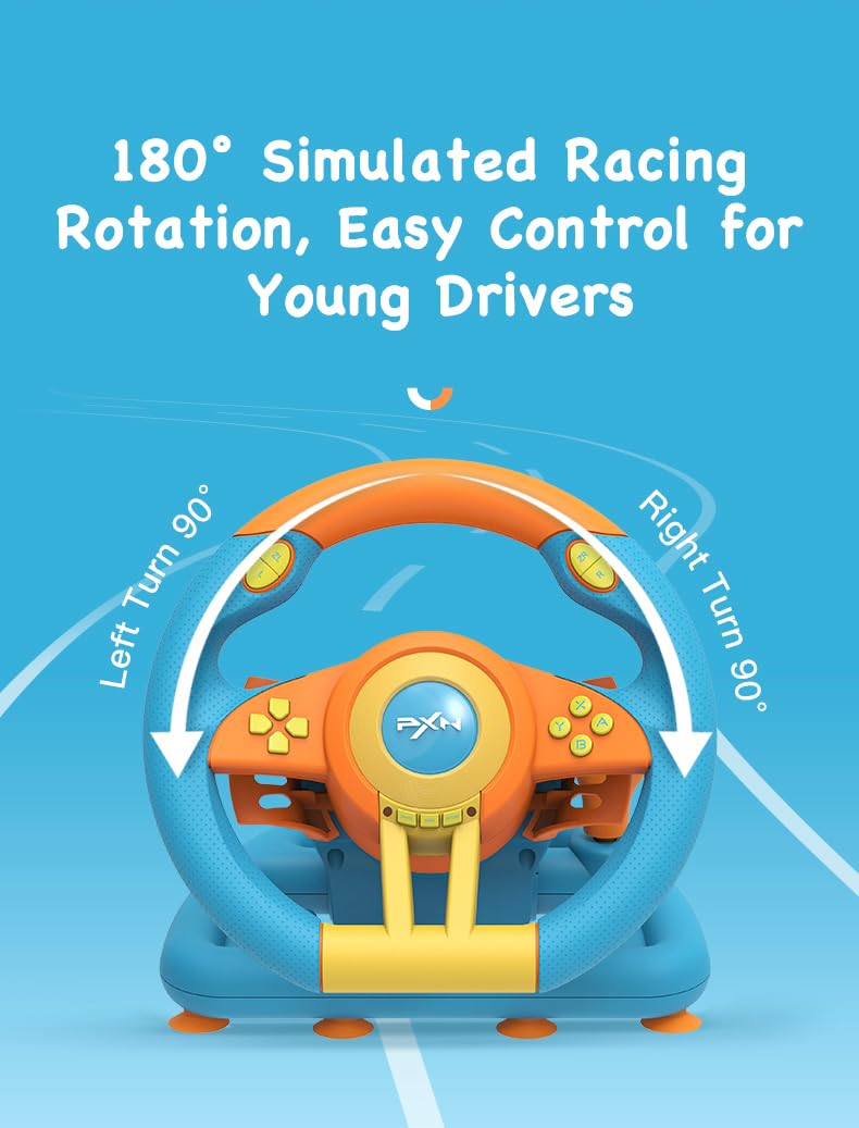 Gaming Steering Wheel with Pedal 180 Degree (blue) T59000