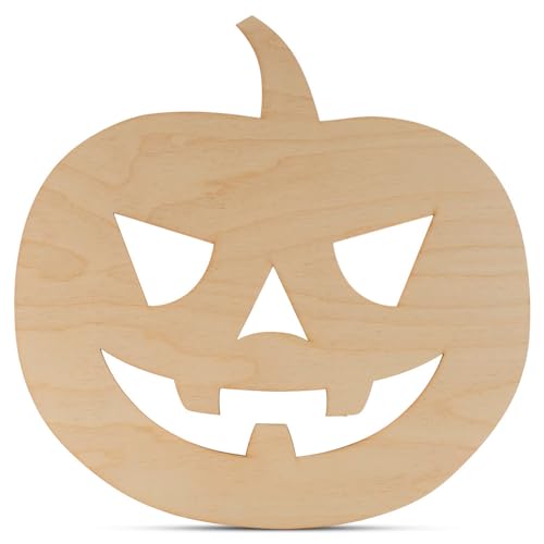 12-inch 1/8 inch Thick Pack of 5 Wooden Pumpkins P155436