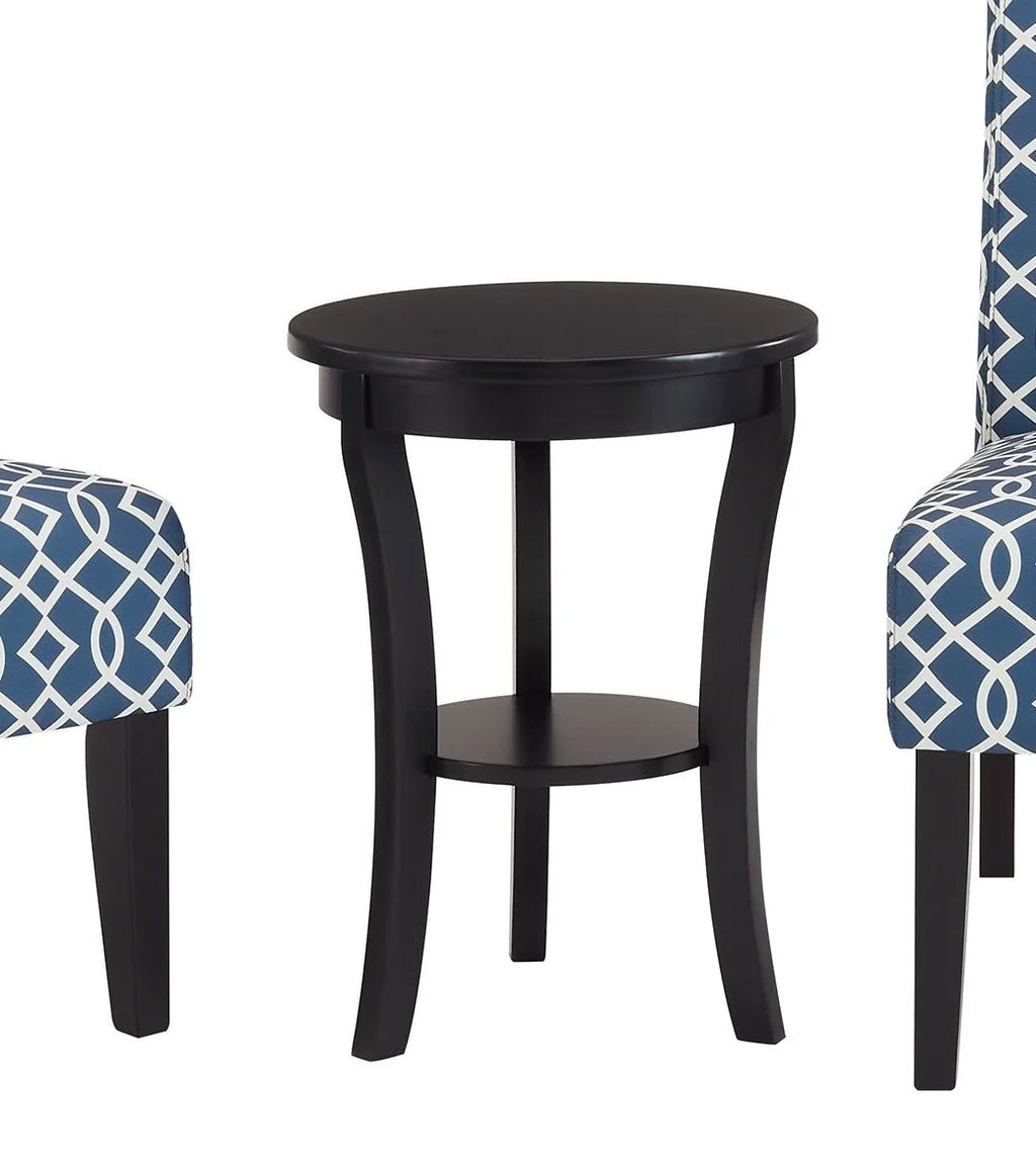 3pc Set Blue Fabric Upholstered Side Table and 2 Chairs M9297
