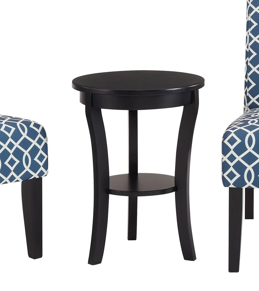 3pc Set Blue Fabric Upholstered Side Table and 2 Chairs M9297
