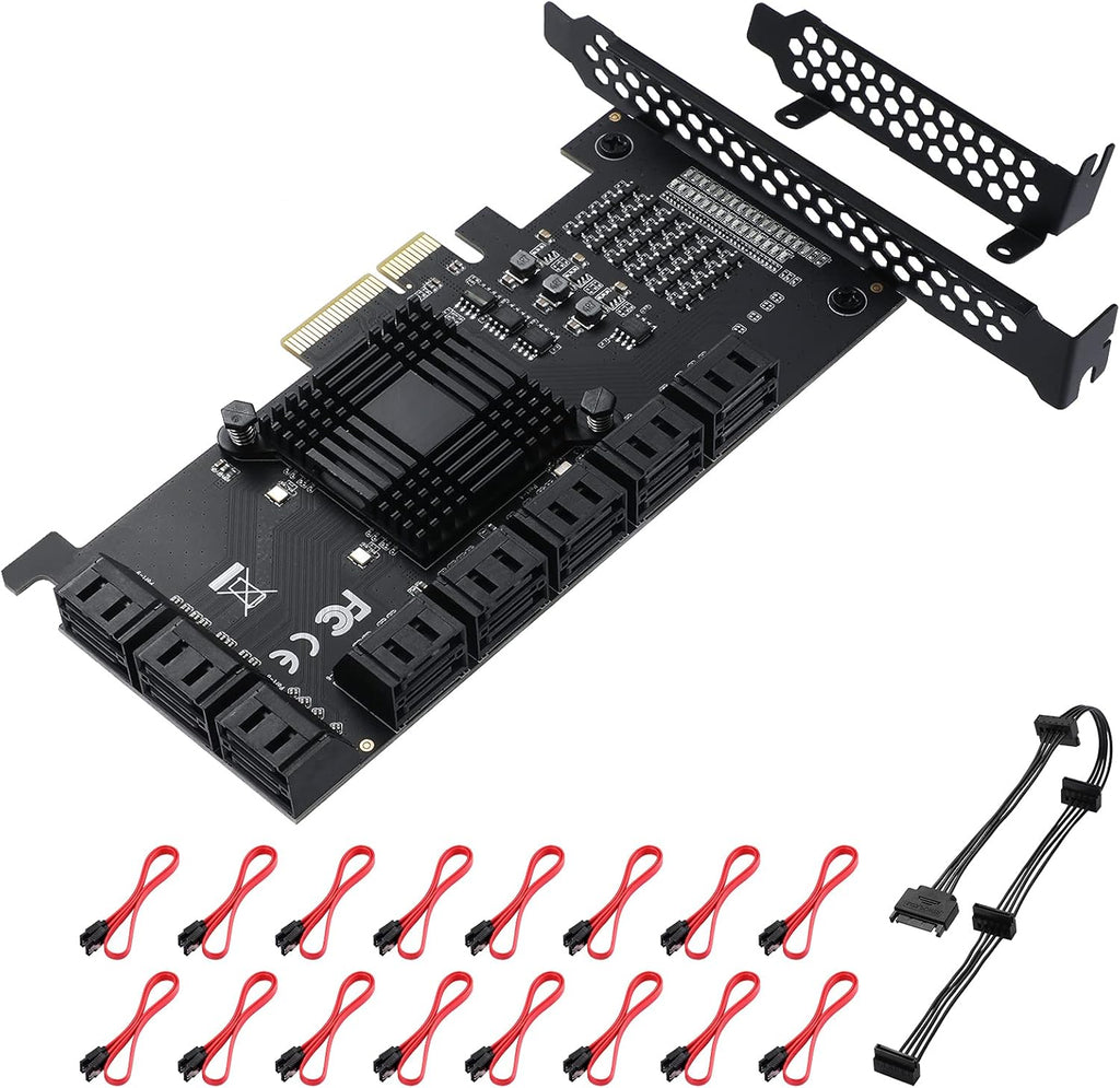 6 Port PCIe SATA 3.0 Card with 6 SATA Cables and Low Profile Bracket X87088
