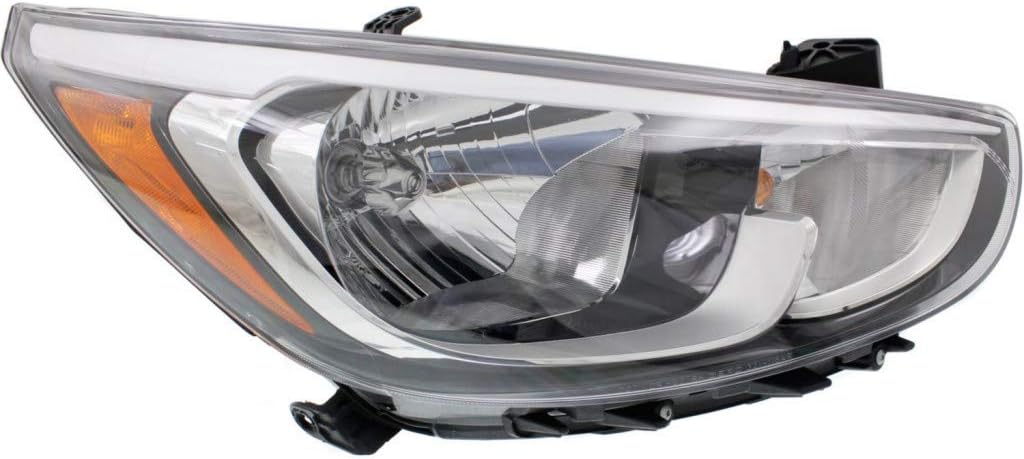 2015 2016 2017 Hyundai Accent Headlight Assembly Driver Side Black Housing Q3312