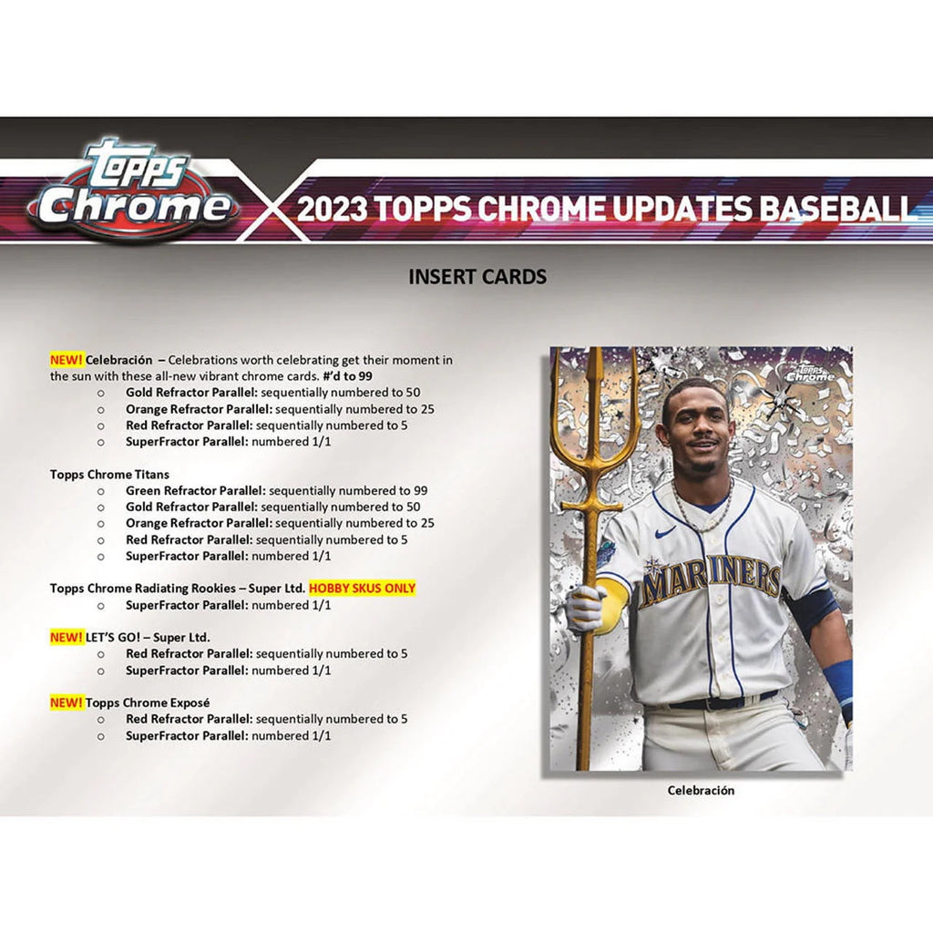 2023 Chrome Update Series Baseball Trading Card Hobby Jumbo Box B32814