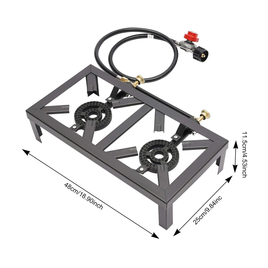 Double Propane Gas Burner Stove with Regulator Hose D287438