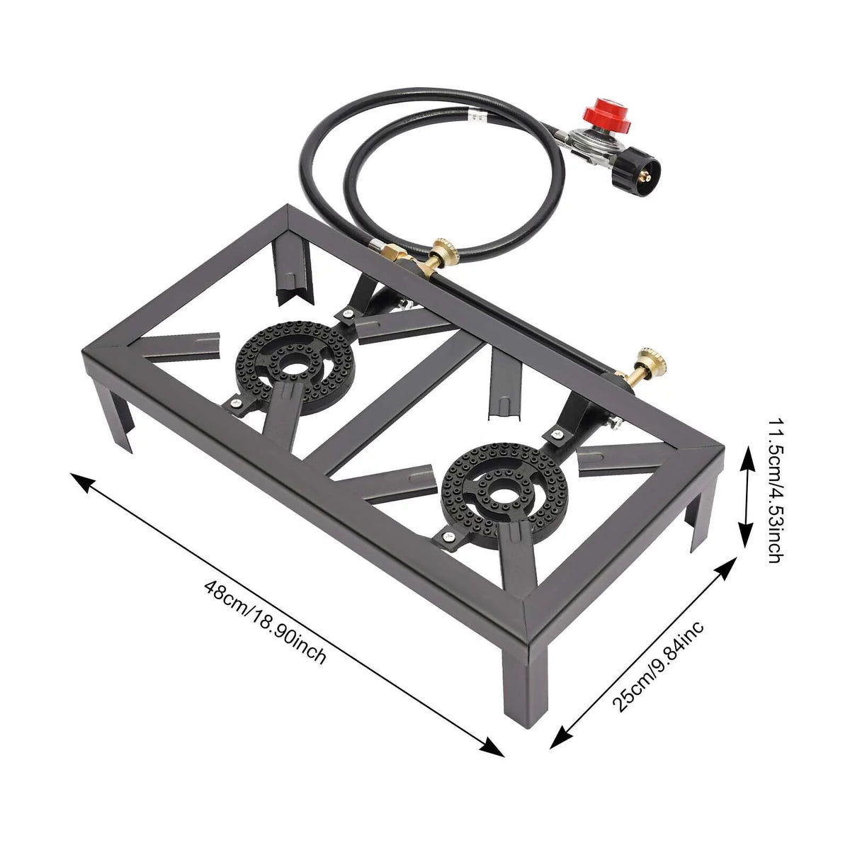Double Propane Gas Burner Stove with Regulator Hose D287438
