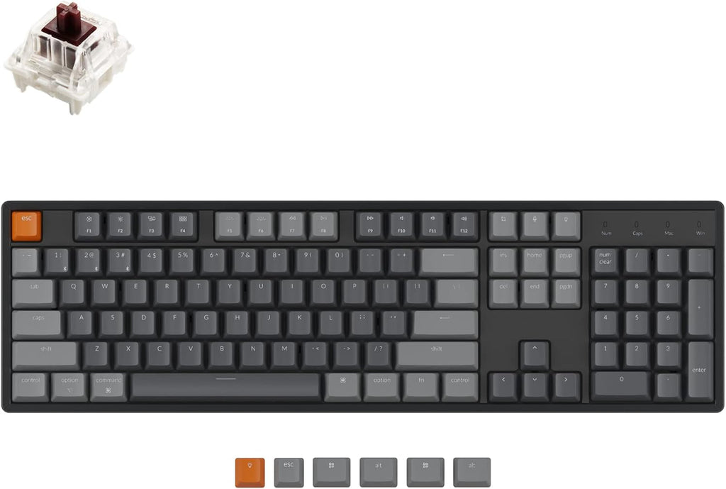 Full Size 104 Keys Bluetooth Wireless USB Wired Mechanical Gaming Keyboard R19508
