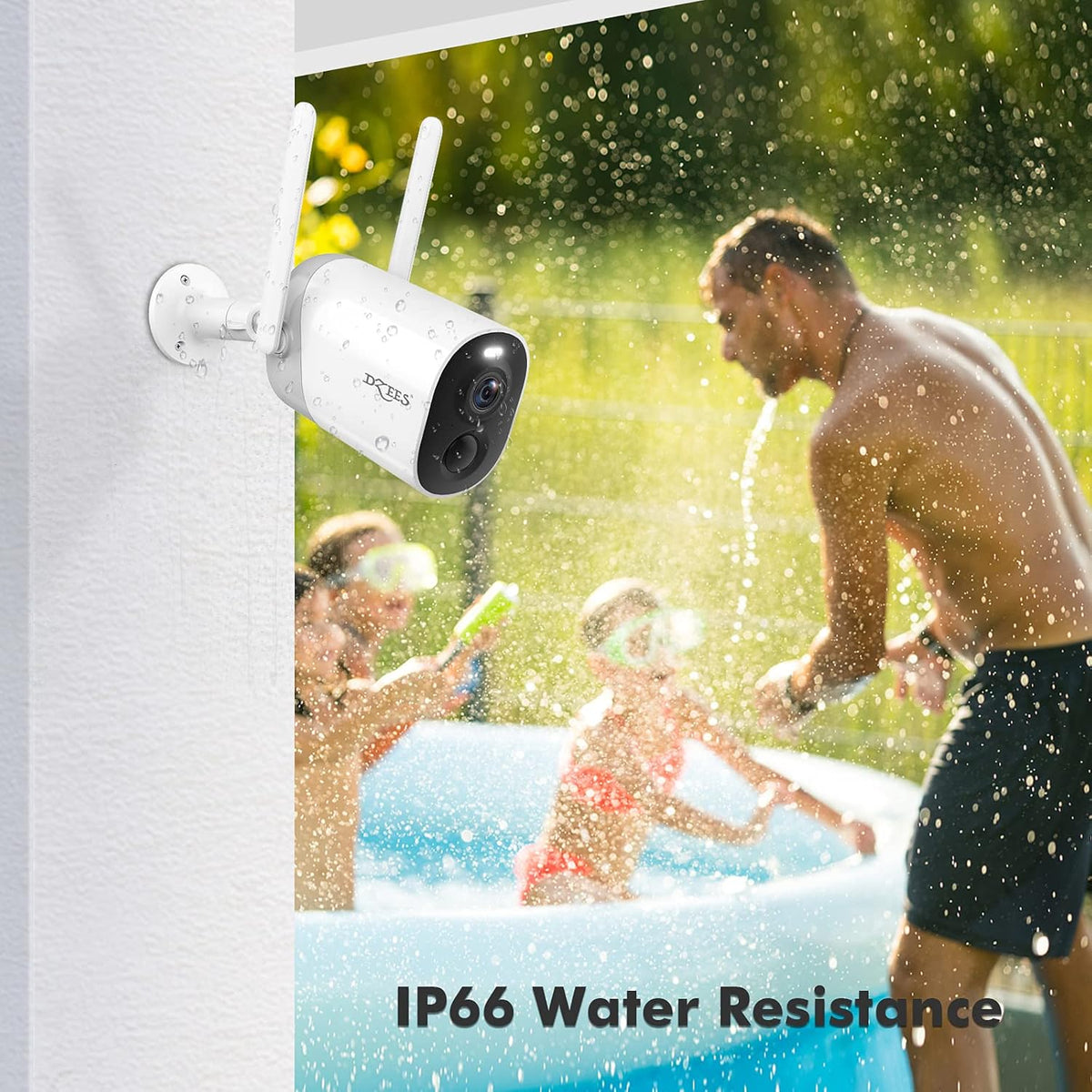 Wireless Outdoor Security Camera with Spotlight & Siren, 1080P Battery Powered, AI Motion Detection, 2-Way Audio, Color Night Vision, IP66 Weatherproof Y840639