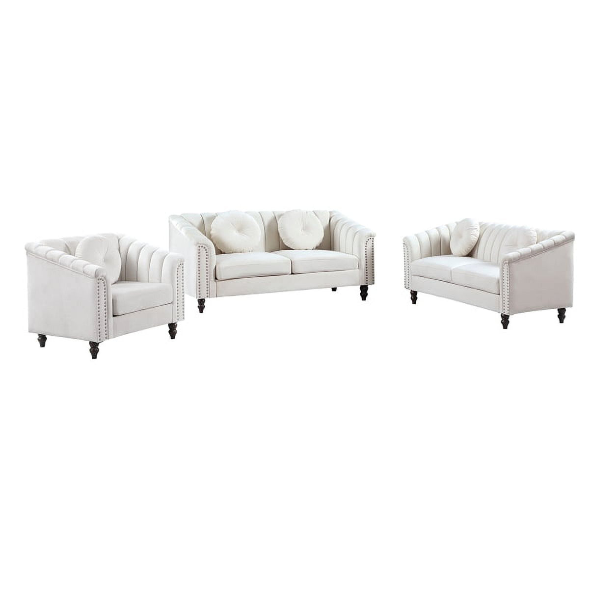 3 Piece Velvet Sofa Loveseat and Chair X96663