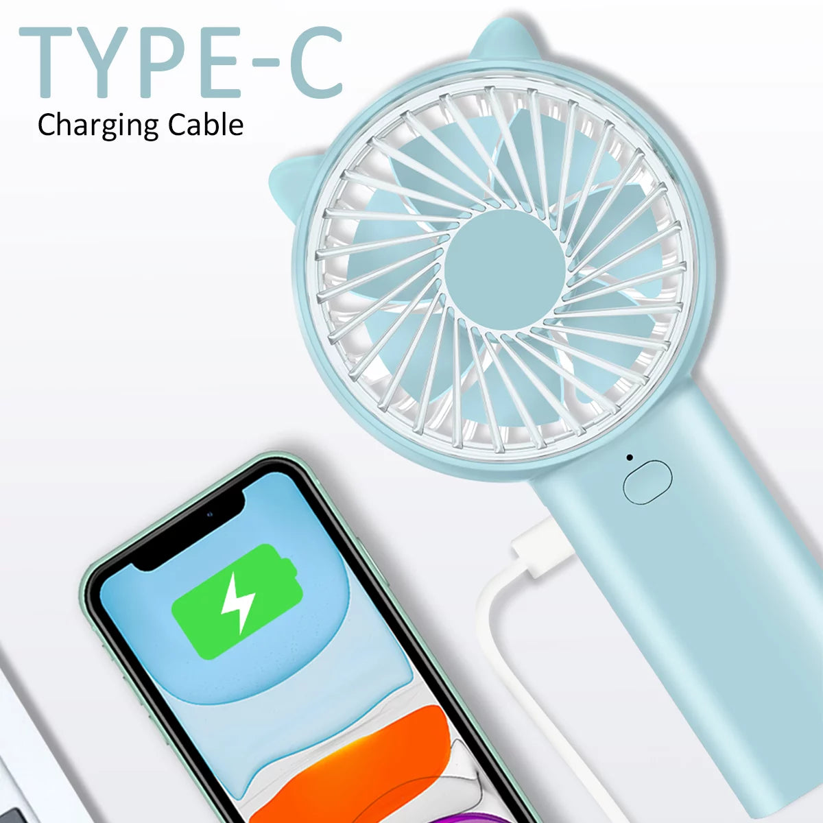 4 Speeds Mini Handheld Fan USB Rechargeable E703