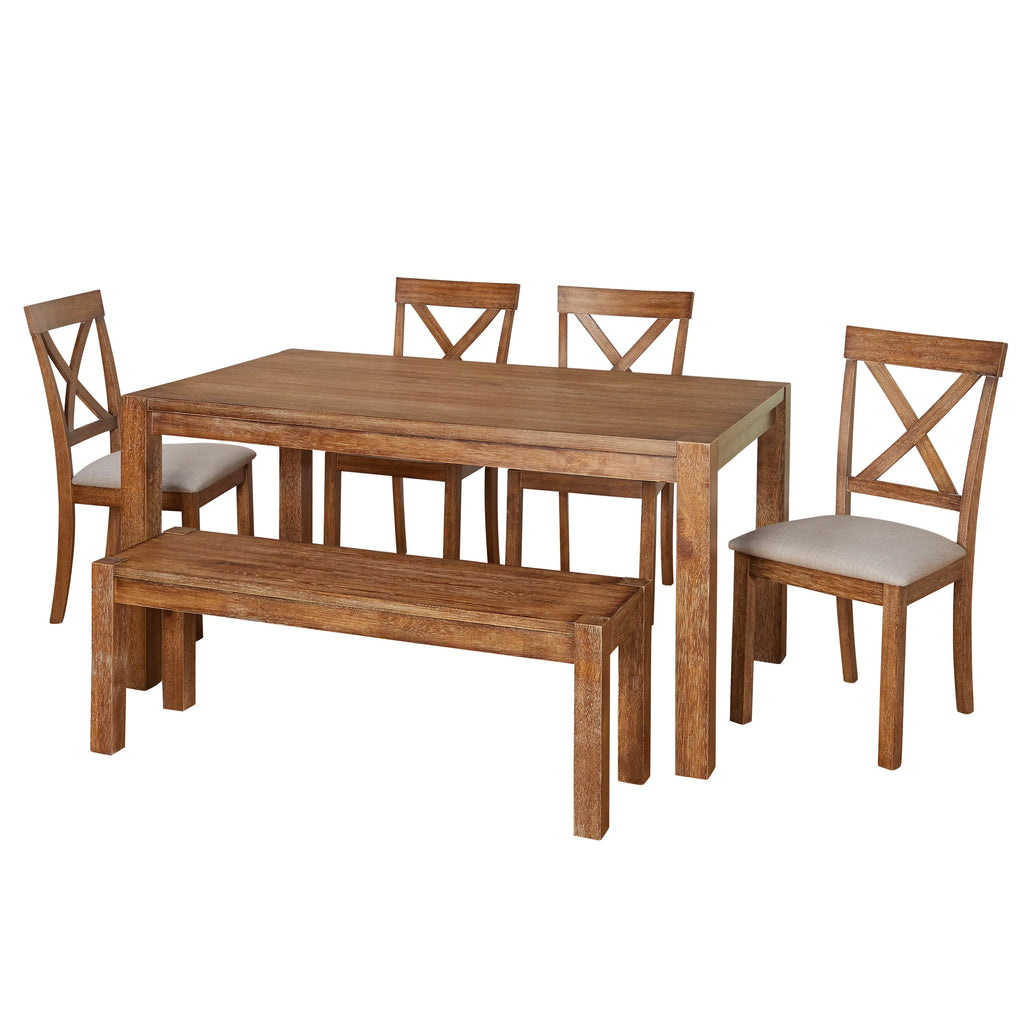 6-Piece Dining Set with Bench F169