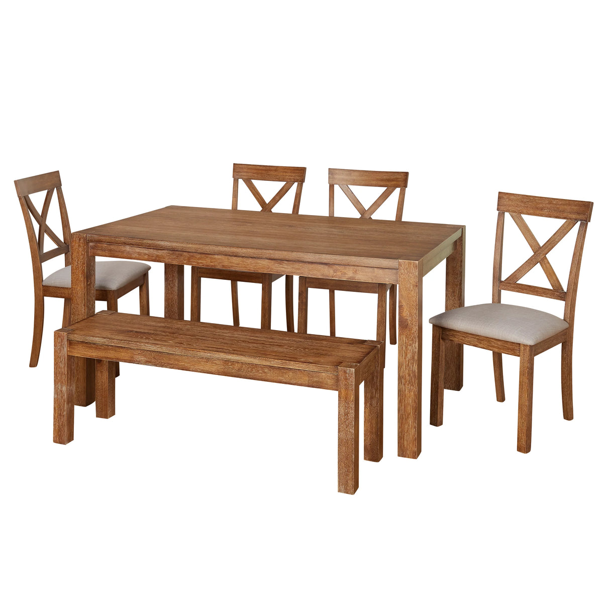 6-Piece Dining Set with Bench F169