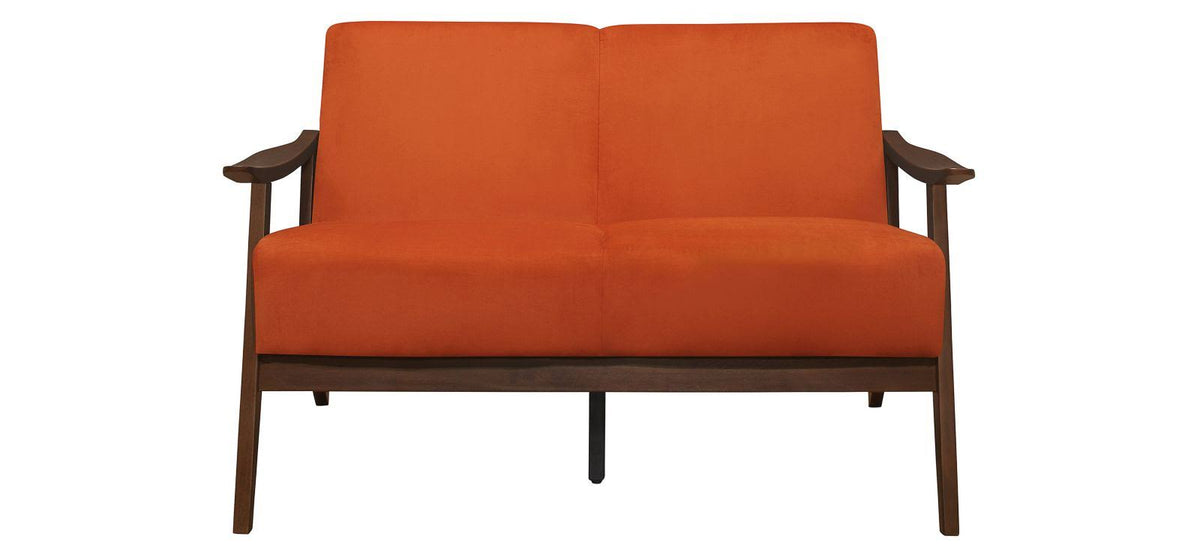 Orange Velvet Loveseat E225