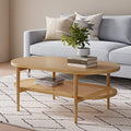 2-Tier Oval Coffee Table with Storage Shelf H3360