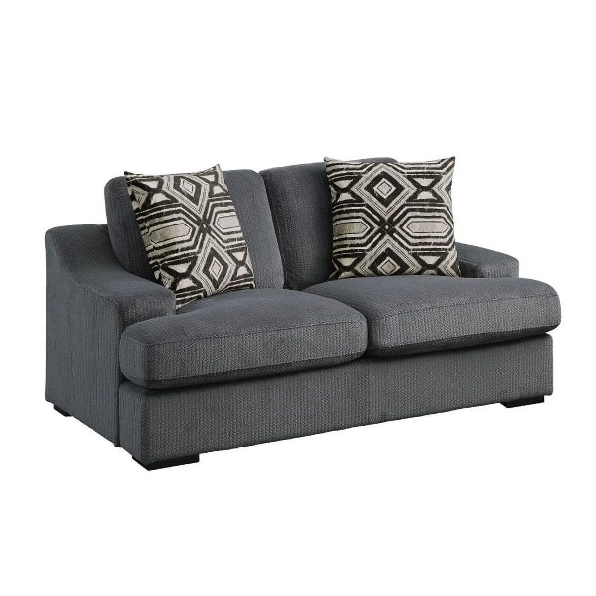 Dark Gray Microfiber Upholstered Loveseat U6084