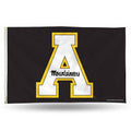 Black and White Rectangular Banner Flag W923