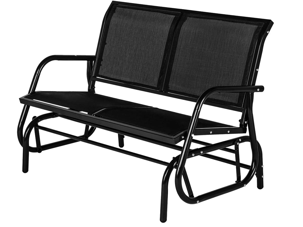 2-Person Outdoor Glider Bench Black J77991