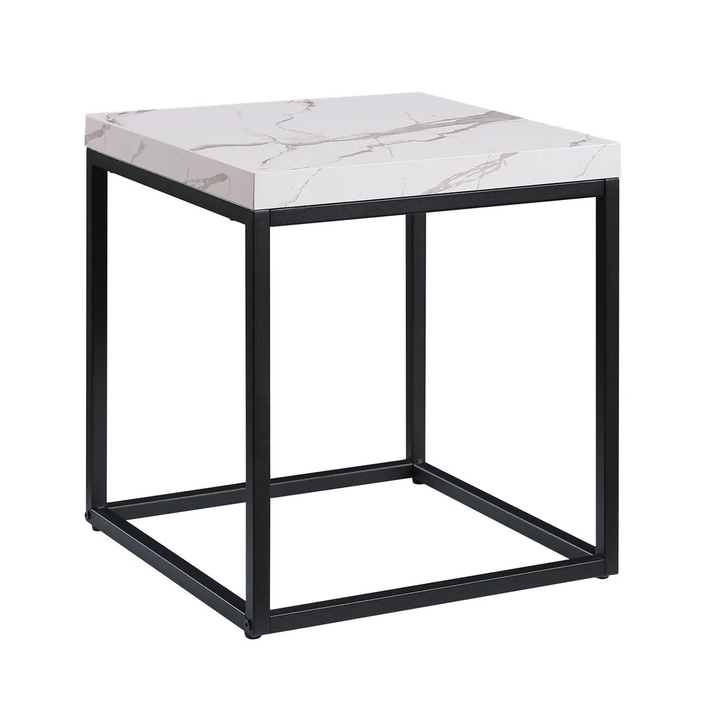 Marble Wood and Metal Side Table G9087