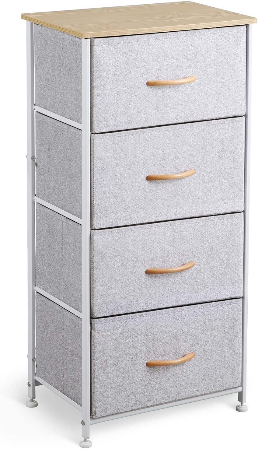 Gray Fabric 4 Drawer Nightstand Dresser D52165