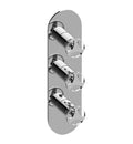 Polished Nickel Round 3-Hole Trim Plate with Harley Handles J513199