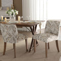 White Upholstered Dining Chairs Set of 2 with Cane Backs S925