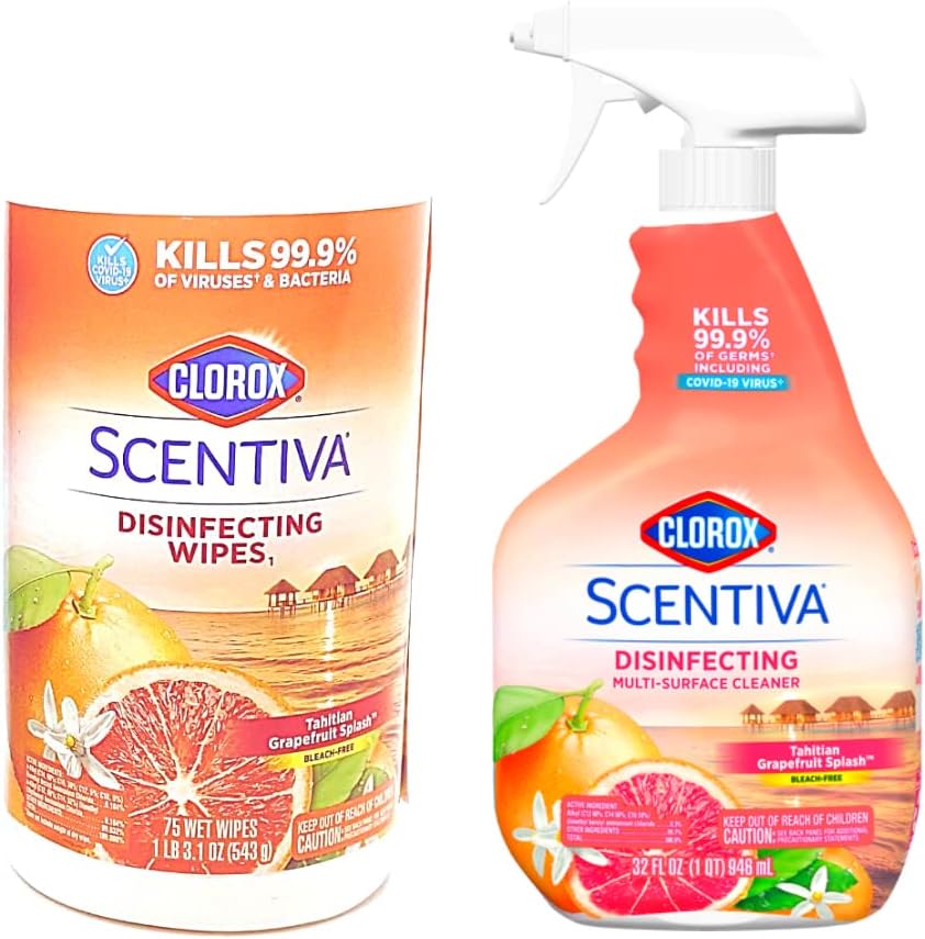 Tahitian Grapefruit Splash Disinfecting Multi-Surface Cleaner Spray & Disinfecting Wipes D4931