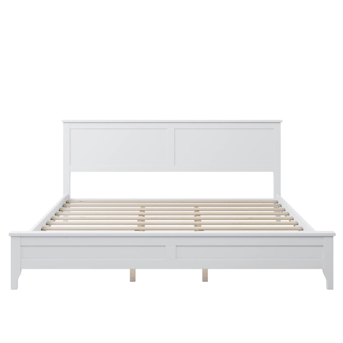White King Pine Wood Platform Bed Frame with Headboard J48234