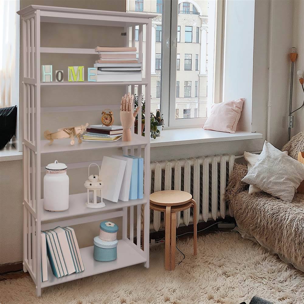 White 5-Shelf Bookcase W958235