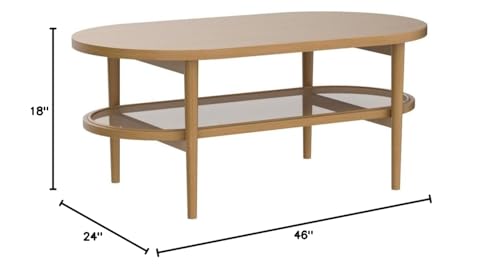 2-Tier Oval Coffee Table with Storage Shelf H3360