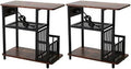 Brown Set of 2 Side Tables with USB Ports and Outlets A69277