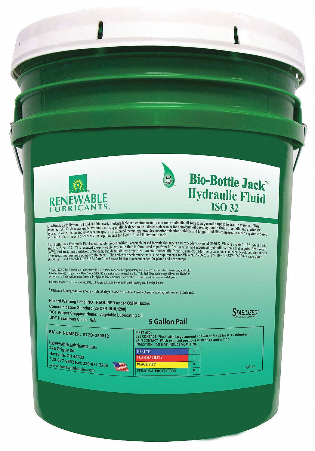 Biodegradable Hydraulic Fluid 5 Gal U639914