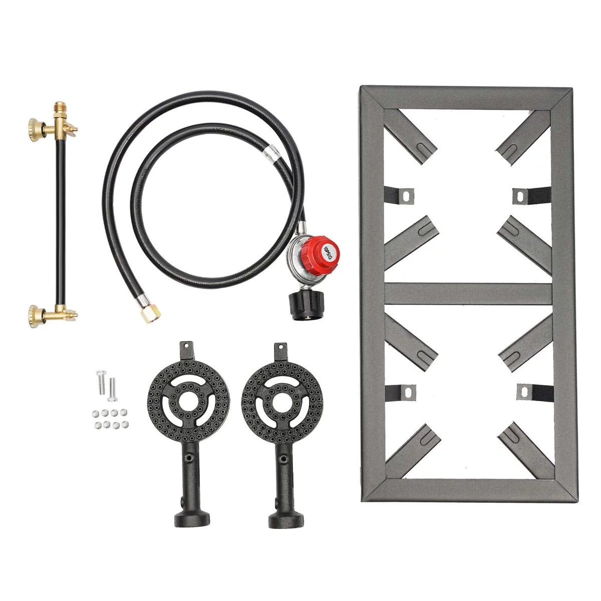 Double Propane Gas Burner Stove with Regulator Hose D287438