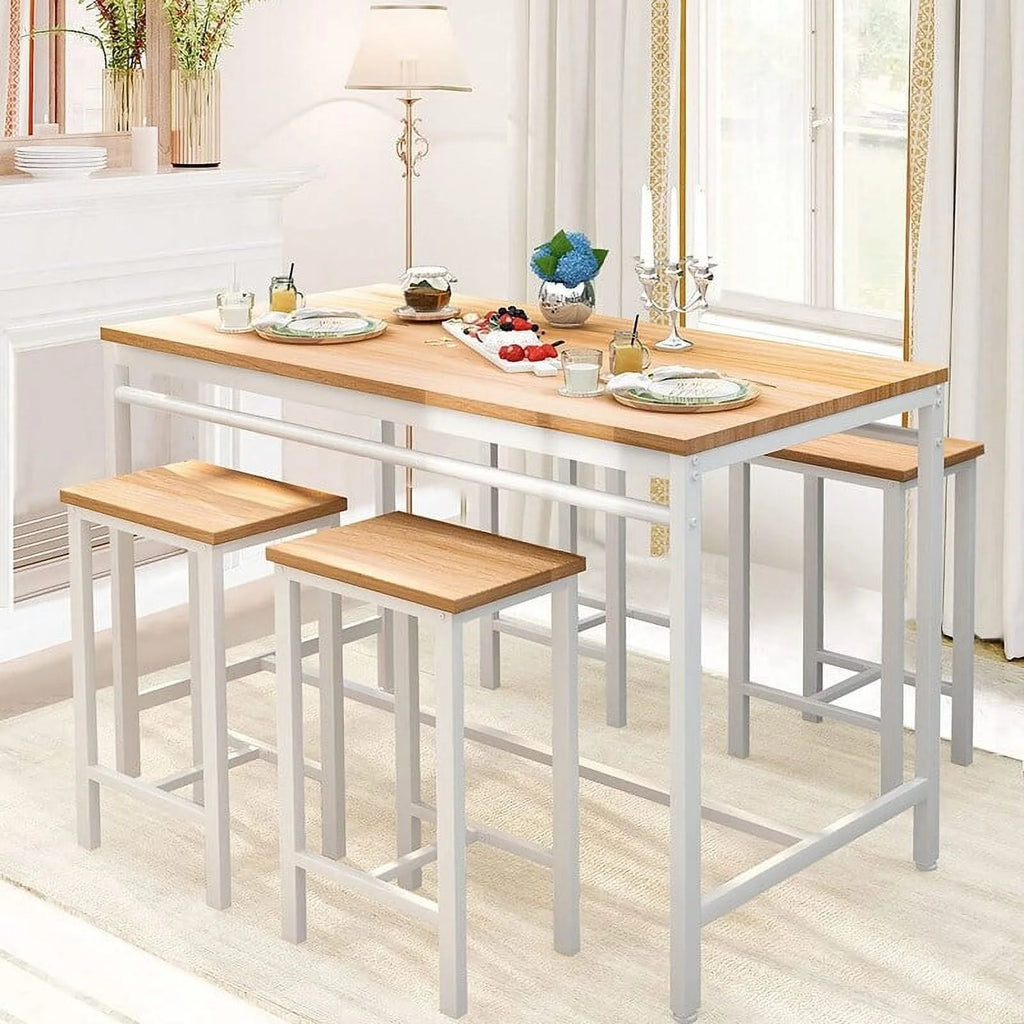 Farmhouse 5-Piece Metal and Wood Dining Set S3486