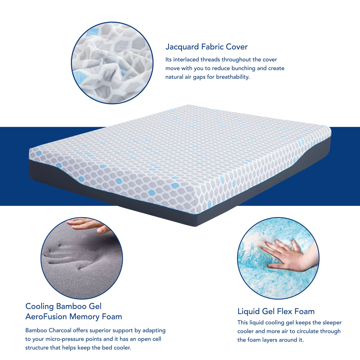 Charcoal 10 inch Gel Memory Foam Mattress Z246