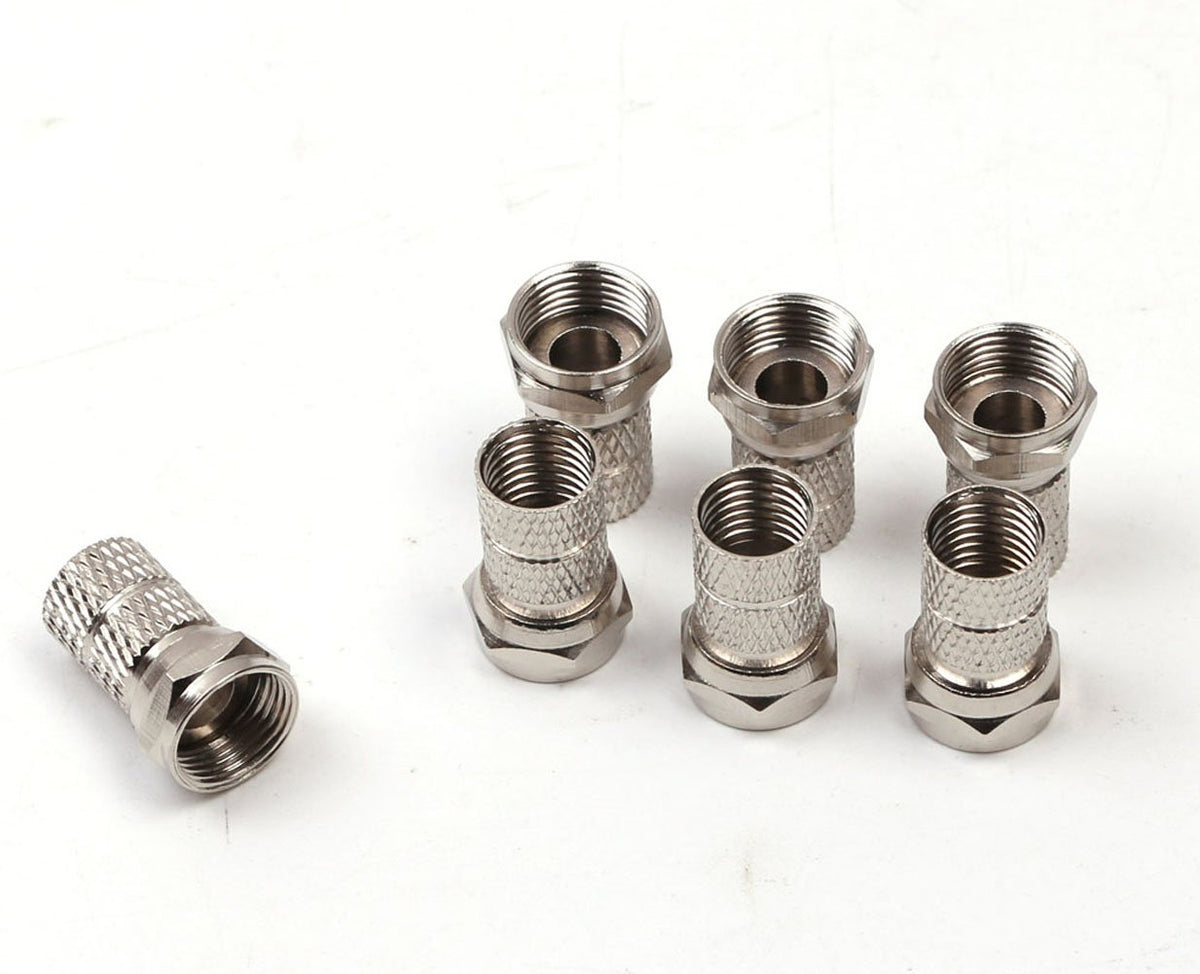 RG6 F-Type Twist-On Coaxial Cable Connector 6PCS Silver V2668