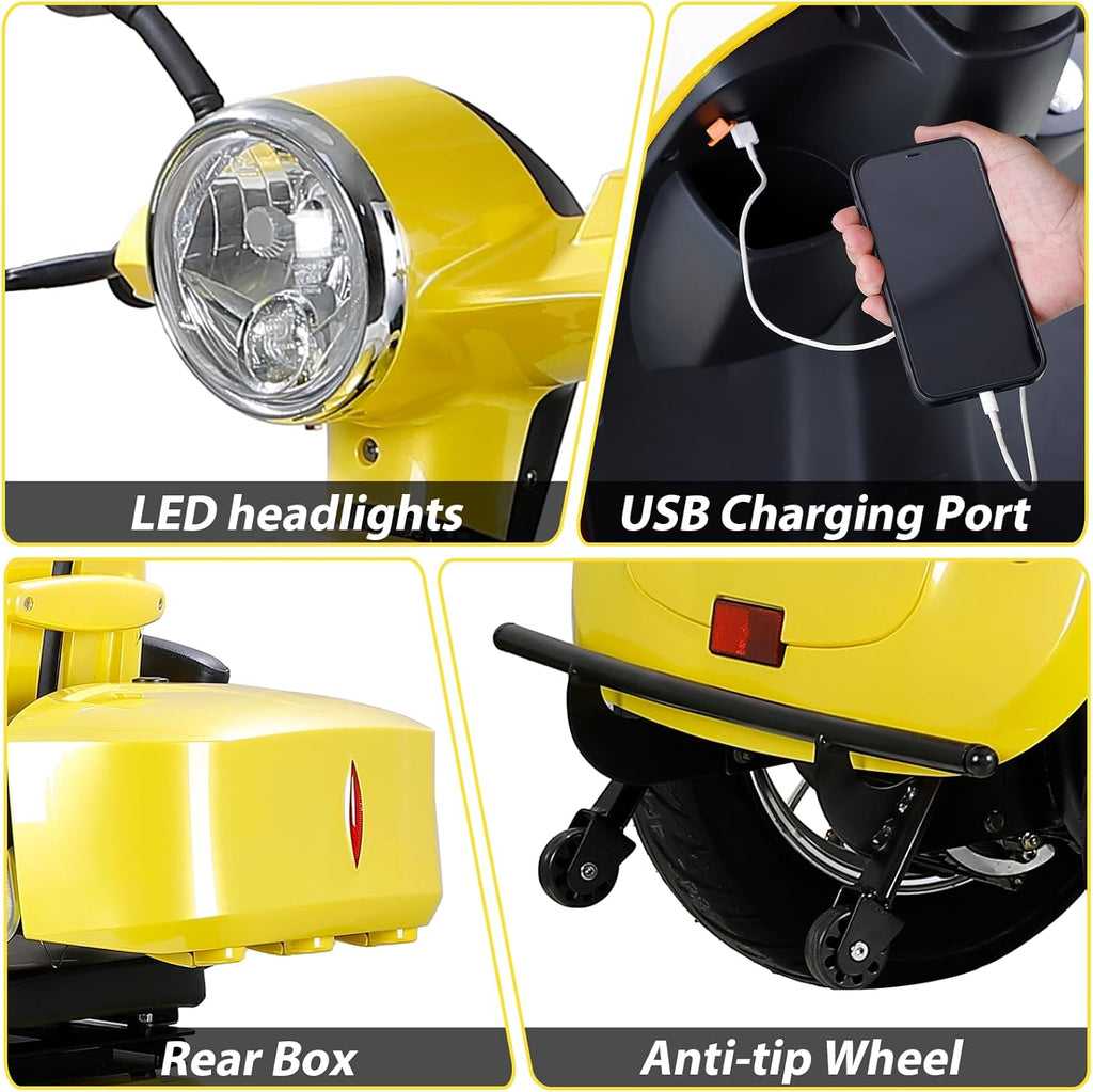 Yellow 4 Wheel Mobility Scooter 500lbs Capacity F355189