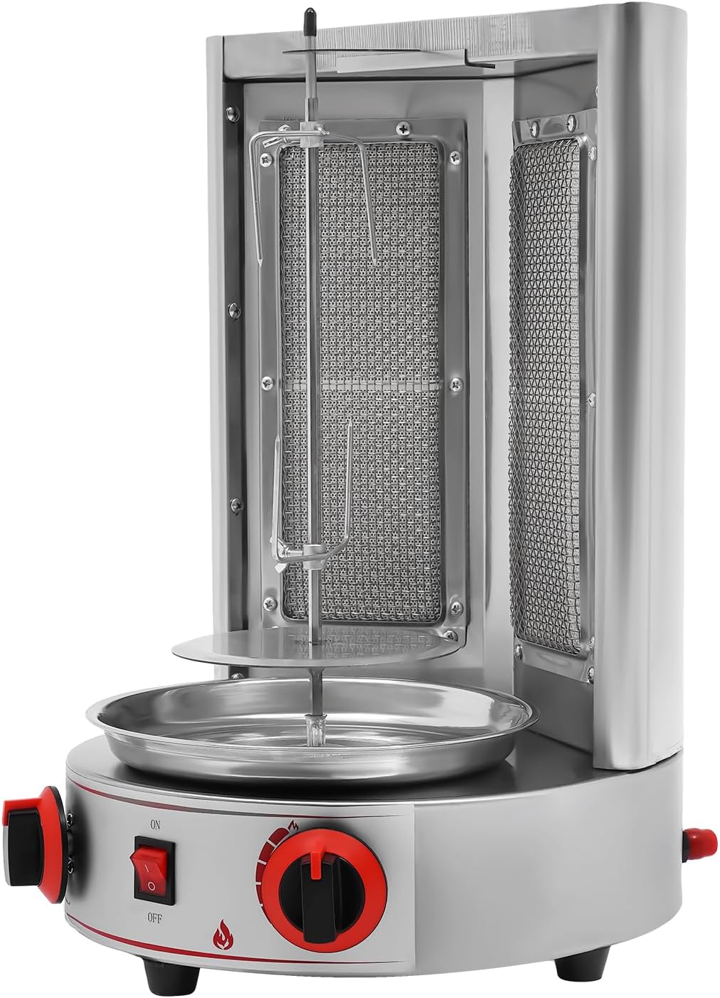 Stainless Countertop Gas Vertical Broiler Rotisserie Grill with 2 Burners A238