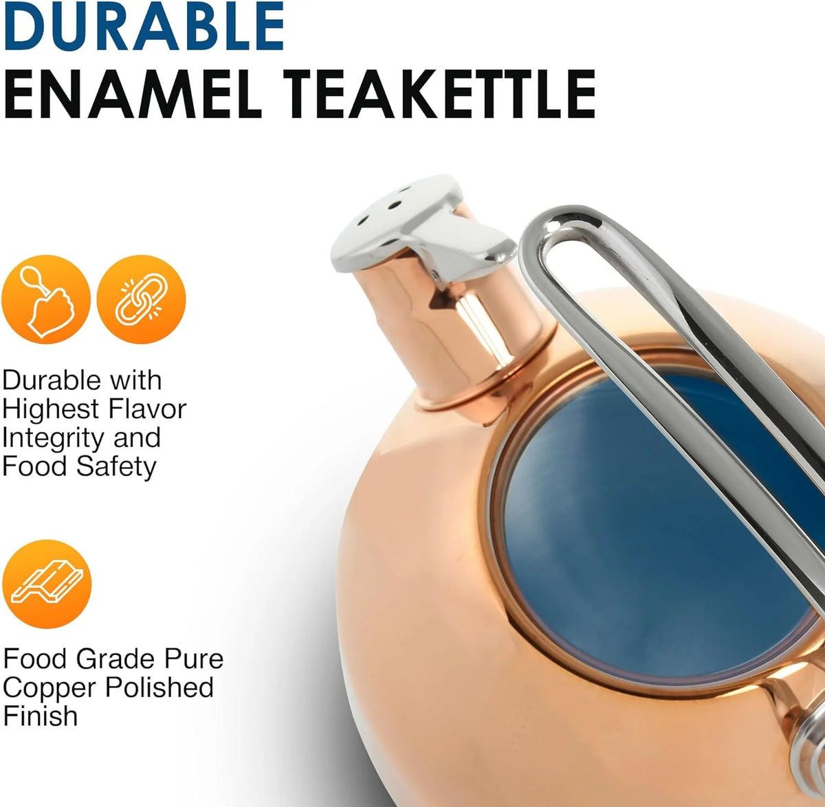 1.8 QT Food Grade Pure Copper Teakettle A571