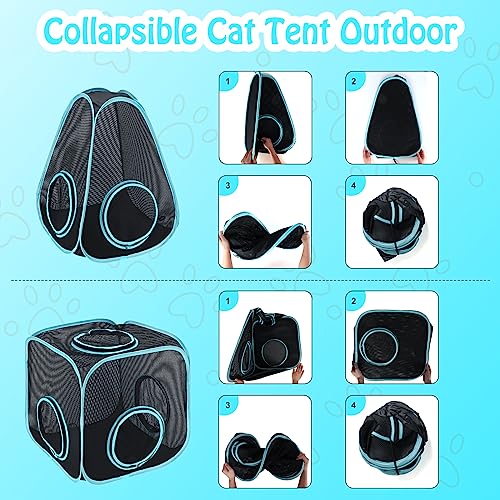 4 in 1 Outdoor Cat Tent with Tunnel, Total Length 9.45FT L407742