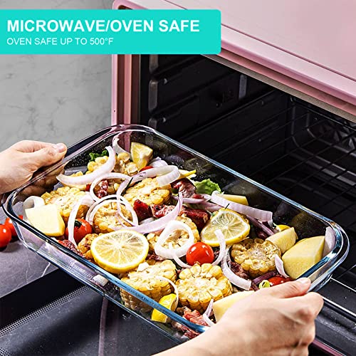 8-Pieces Rectangular Glass Baking Dish Set with Lids Y92386