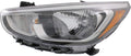 2015 2016 2017 Hyundai Accent Headlight Assembly Driver Side Black Housing Q3312