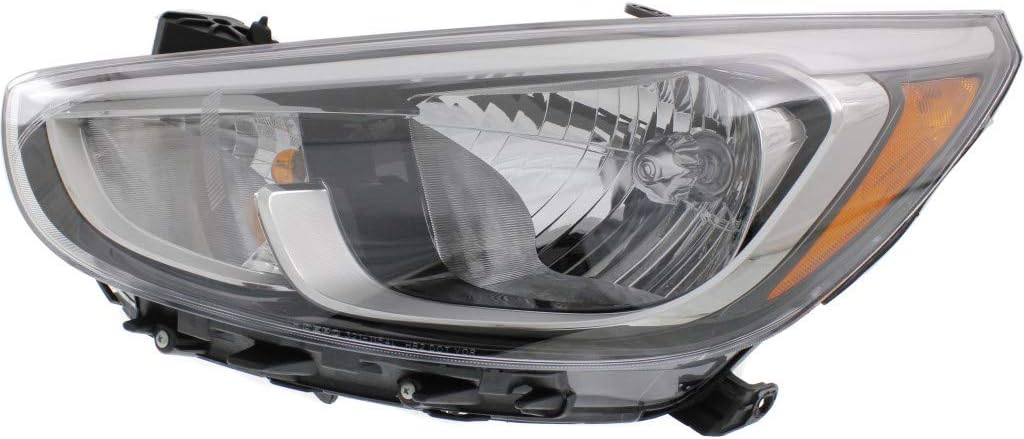 2015 2016 2017 Hyundai Accent Headlight Assembly Driver Side Black Housing Q3312