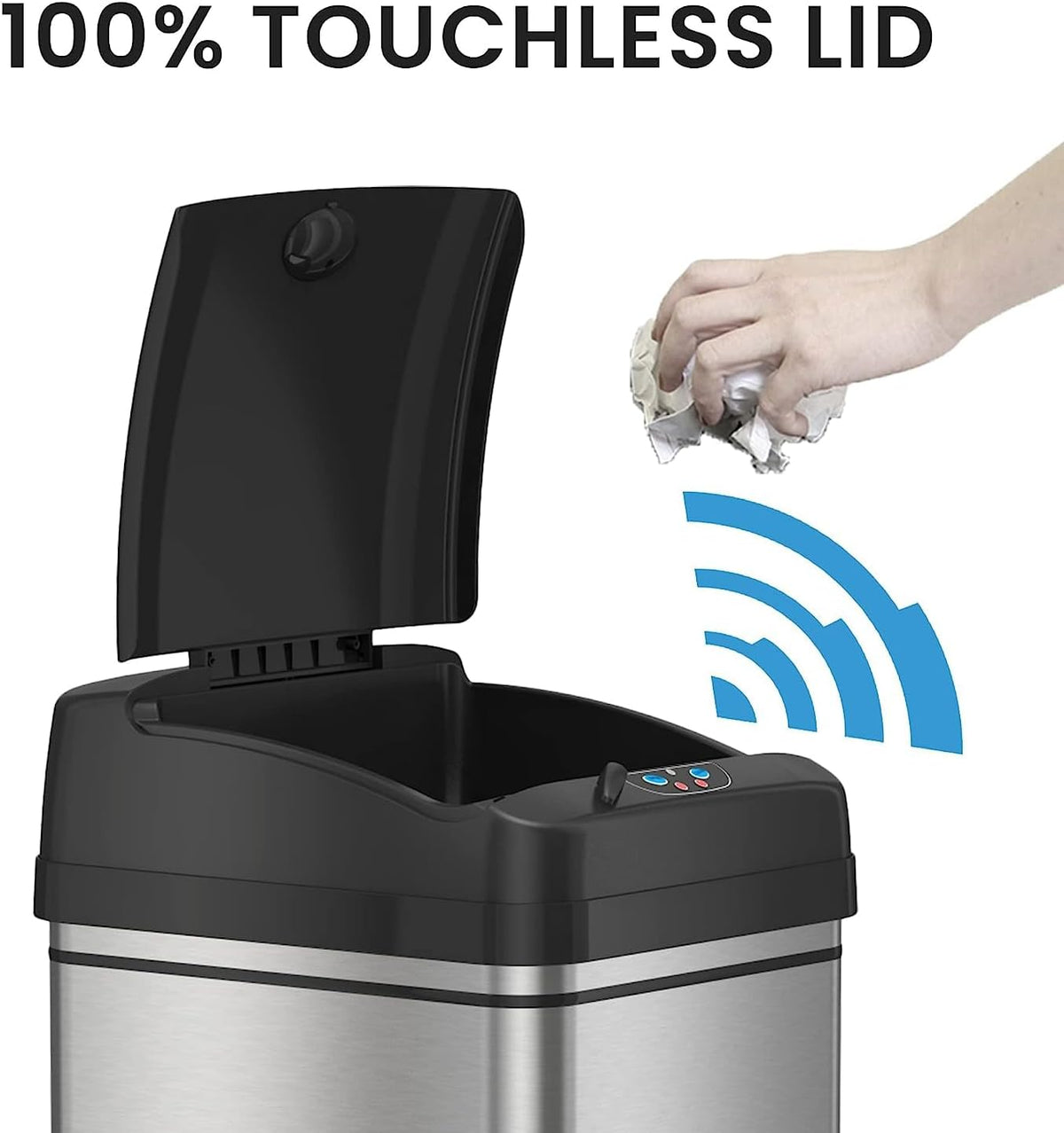 13 Gallon Stainless Steel Automatic Garbage Can H9674