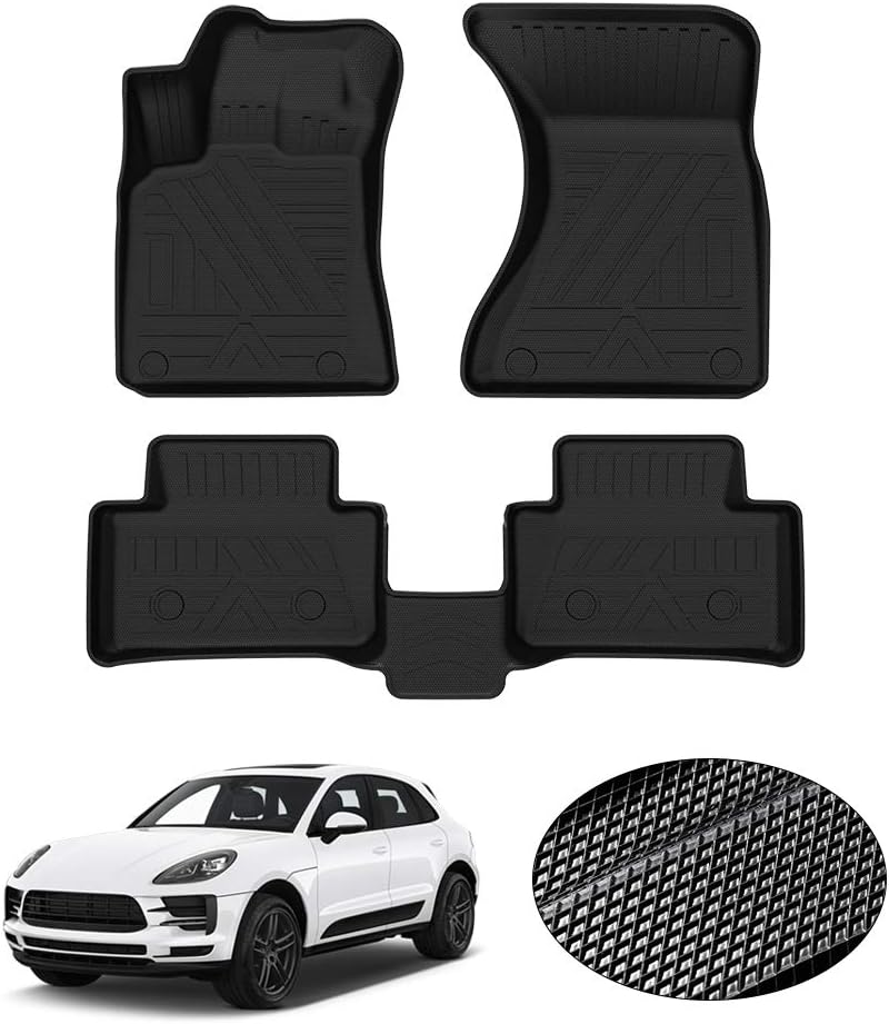 Custom Fit All Weather Floor Mats 1st & 2nd Row Black Non-Slip R6210